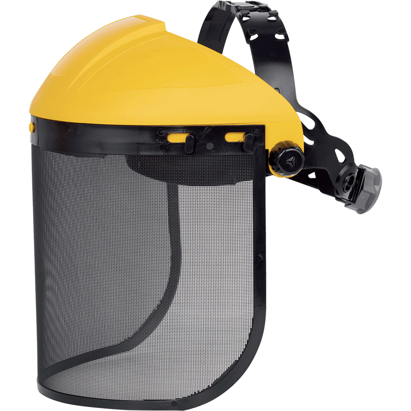 Casque Sécurité Jaune - Visière Grillagée (Foresterie)