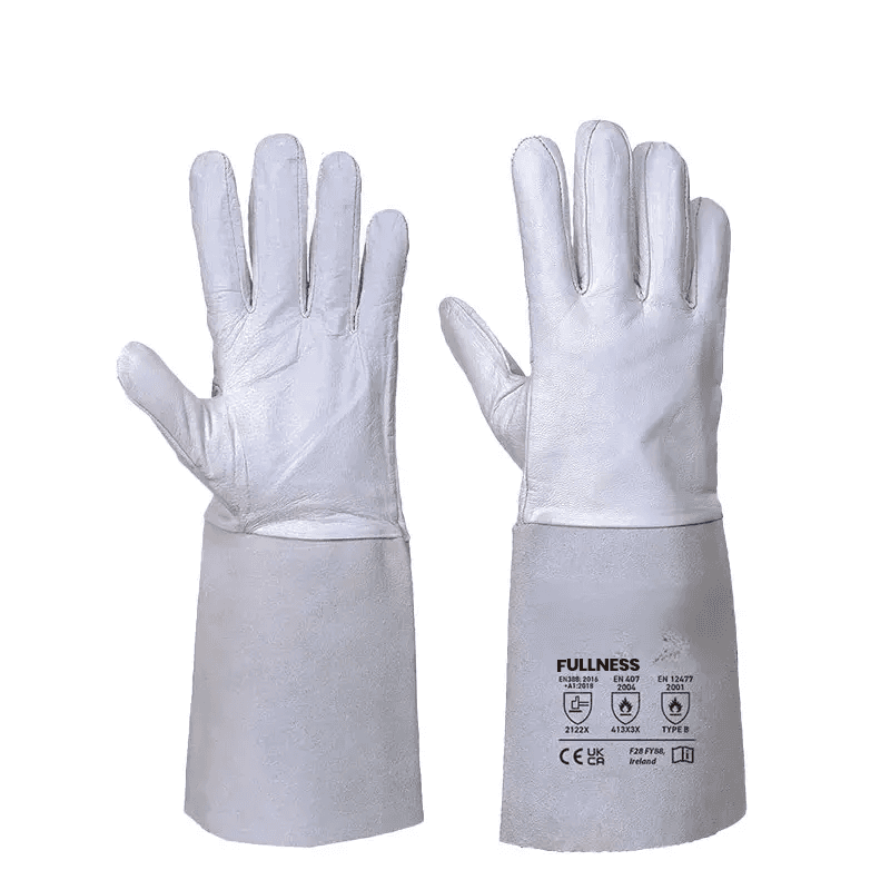 Gants de Soudeur - Cuir Blanc/Gris (Type B)