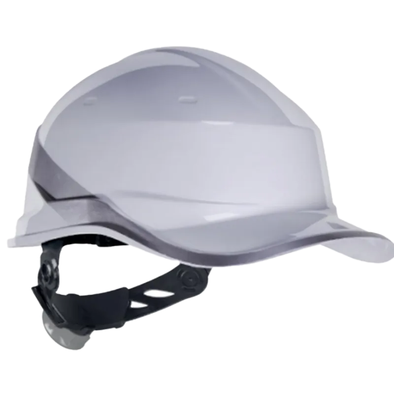 Casque de sécurité type baseball isolant 1000 V, réfléchissant, serrage à molette – Blanc