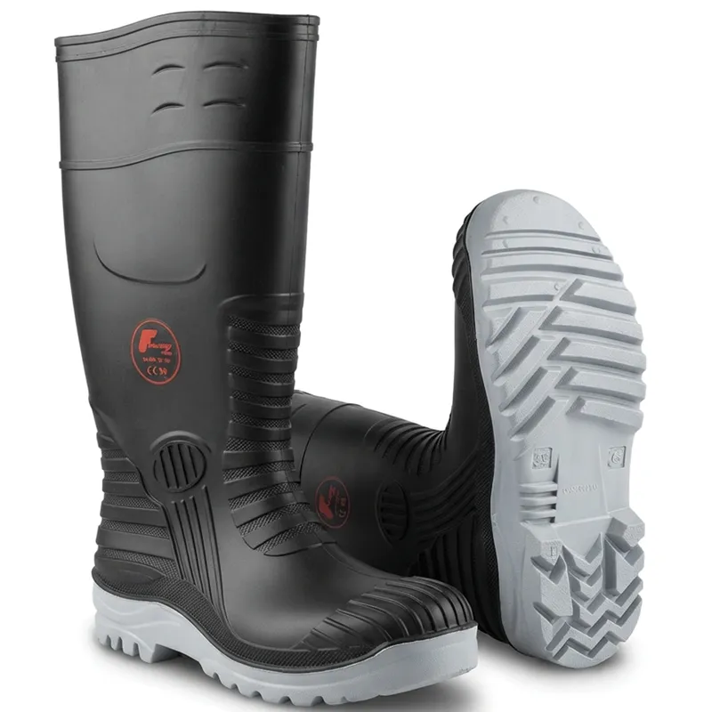 Bottes de sécurité PVC S5 SRC – Noir, semelle grise