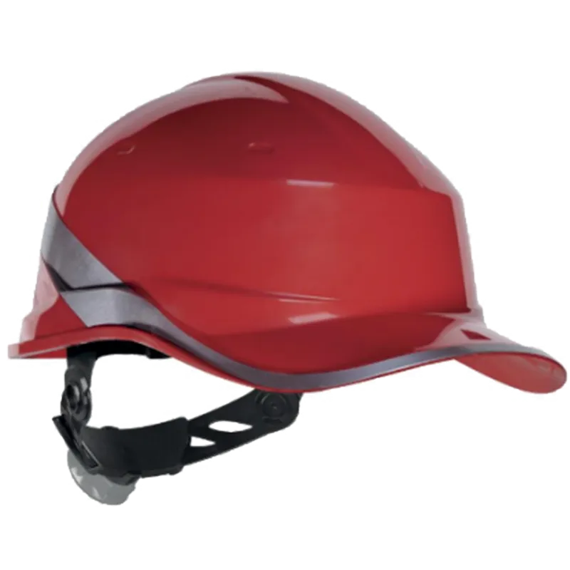 Casque de sécurité type baseball isolant 1000 V, réfléchissant, serrage à molette – Rouge