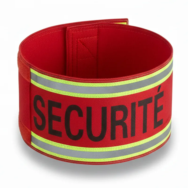 Brassard de sécurité réfléchissant AGENT-ID – Rouge fluo