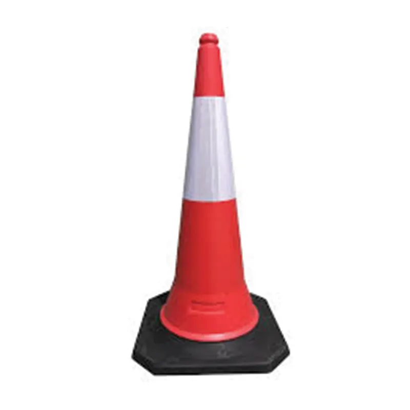 Cône de chantier 75 cm à base lestée – Rouge fluo, base noire
